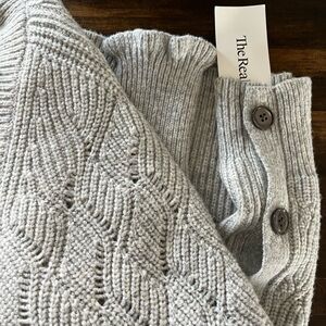 Rebecca Taylor Light Gray Cable-Knit Sweater XS